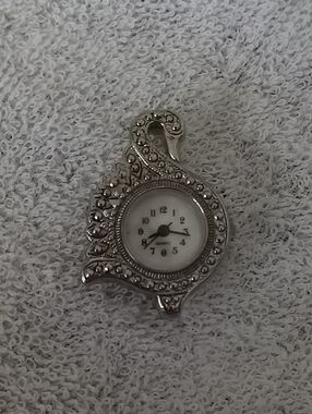 Vintage Silver Ornate Teardrop Pendant Watch